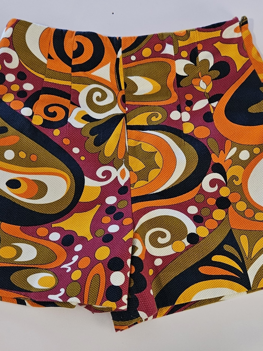 Zara Retro Swirl High-Waist Mini Skirt - Multicolor